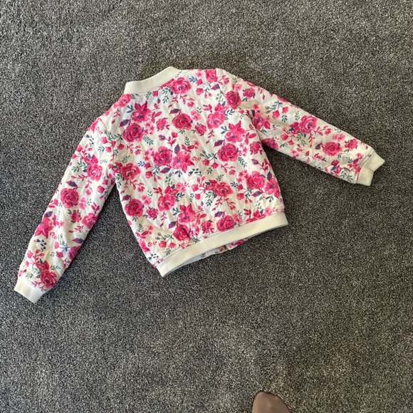 OshKosh B'gosh Pink Floral Kids Puffer Jacket size 8 - Picture 3 of 3
